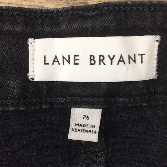 Lane Bryant High‎ RIse Girlfriend Straight Jeans Womens 26 Black Cotton Denim - Picture 8 of 11